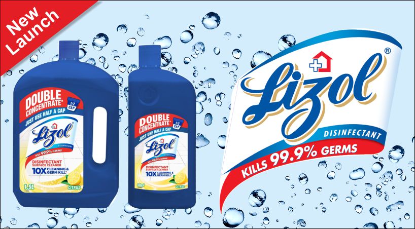  LIZOL Launches its first-ever Disinfectant Concentrate claims 99.9% Germ Kill efficacy