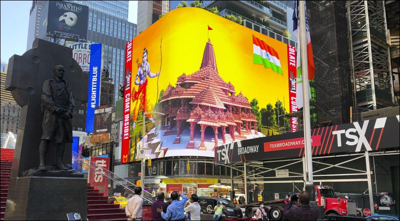  Despite Opposition Hindu Temple AD runs in Times Square