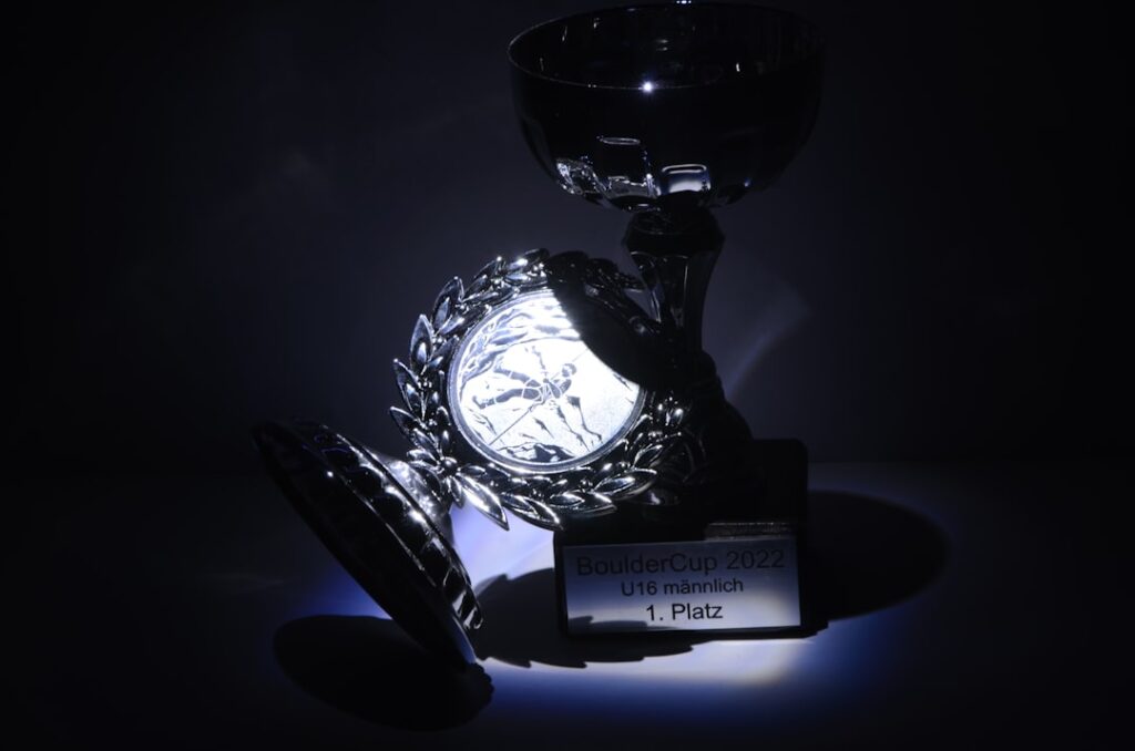 A creative industry award trophy on a stand